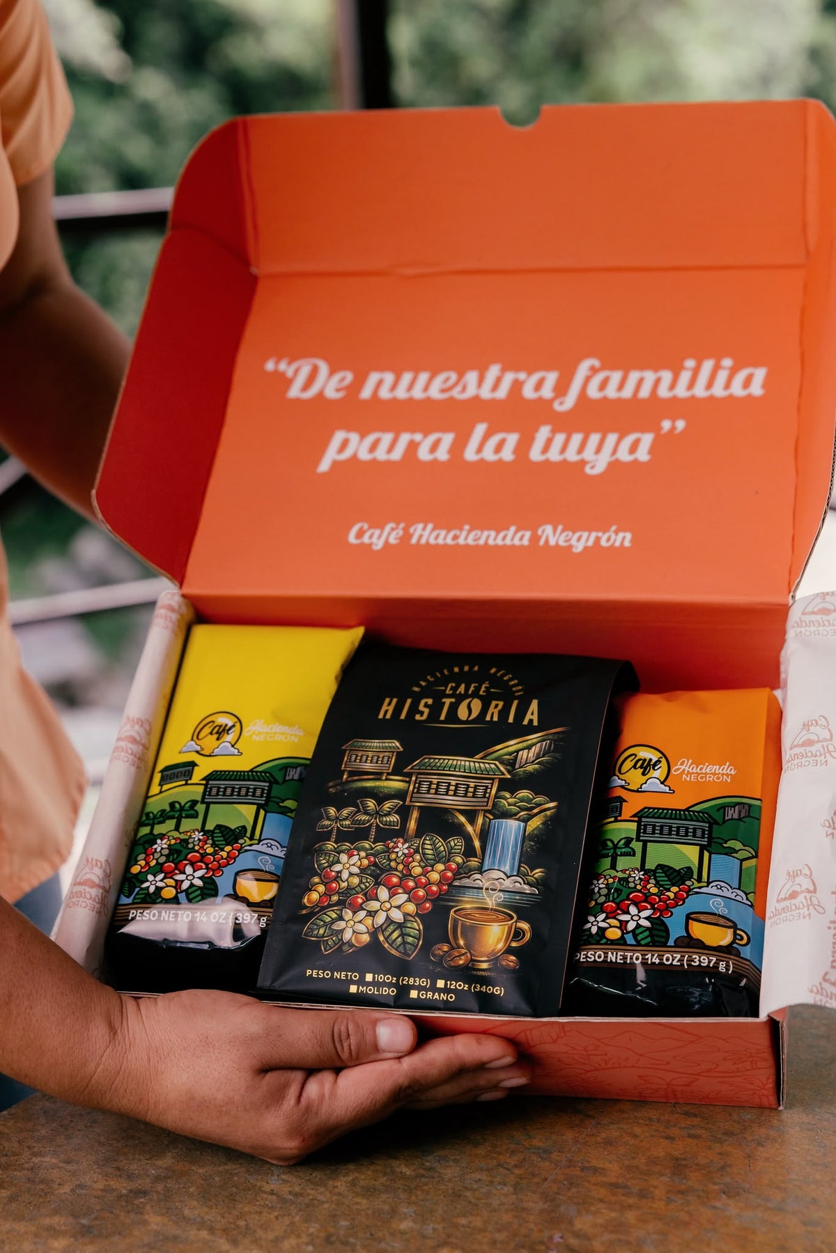 La cajita de Café Hacienda Negrón